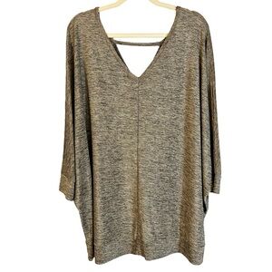 Lane Bryant V-Neck Dolman Sleeve Lagenlook Drapey Blouse